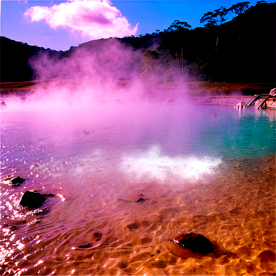 Steamy Hot Springs Bath Png 05042024