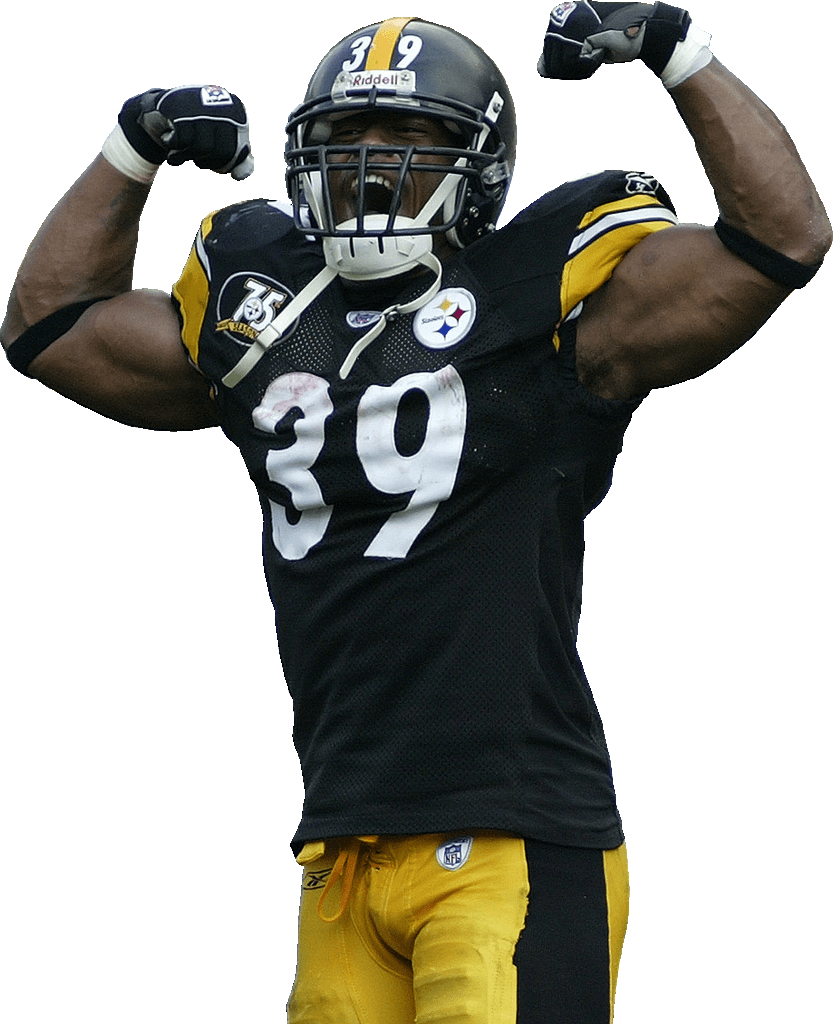 Steelers Player Flexing Muscles