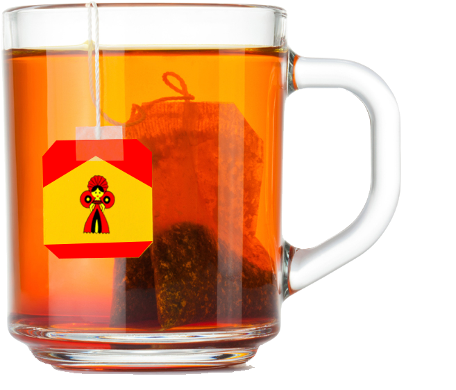 Steeping Tea Bagin Glass Mug