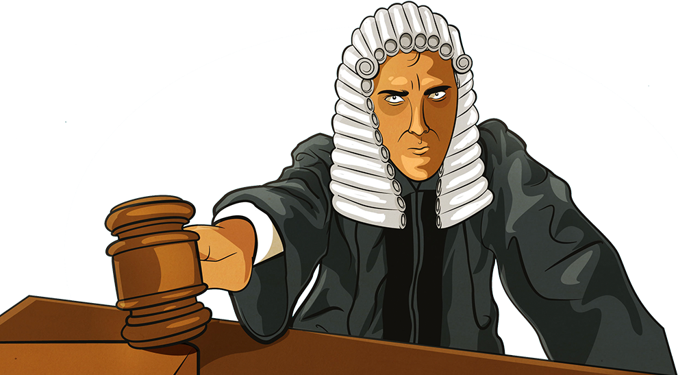 Stern Judge With Gavel