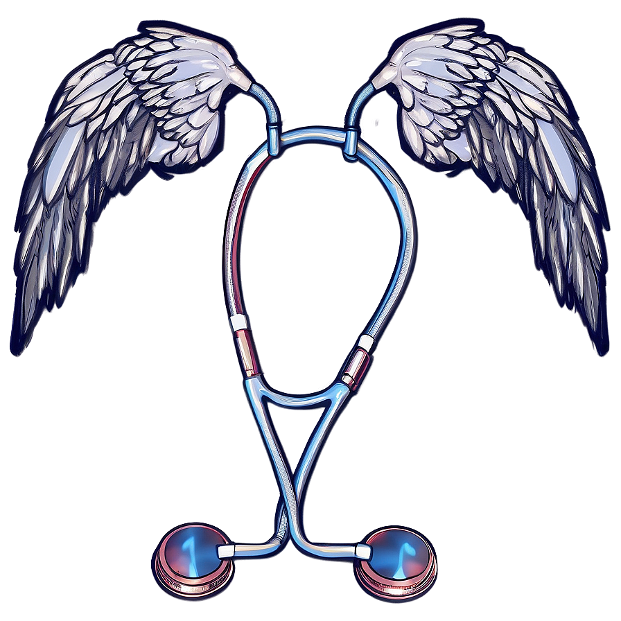 Stethoscope Heart With Wings Png Vnh