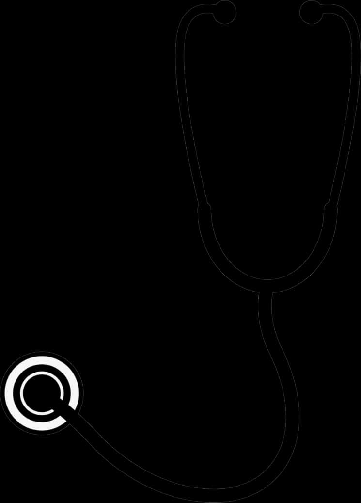Stethoscope Silhouette Black Background