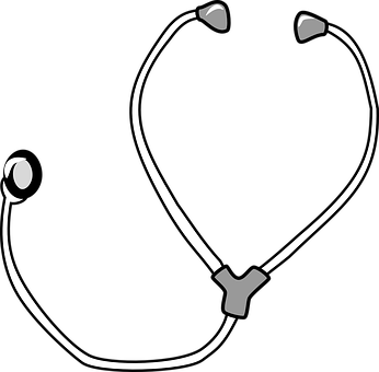 Stethoscope Silhouetteon Black Background