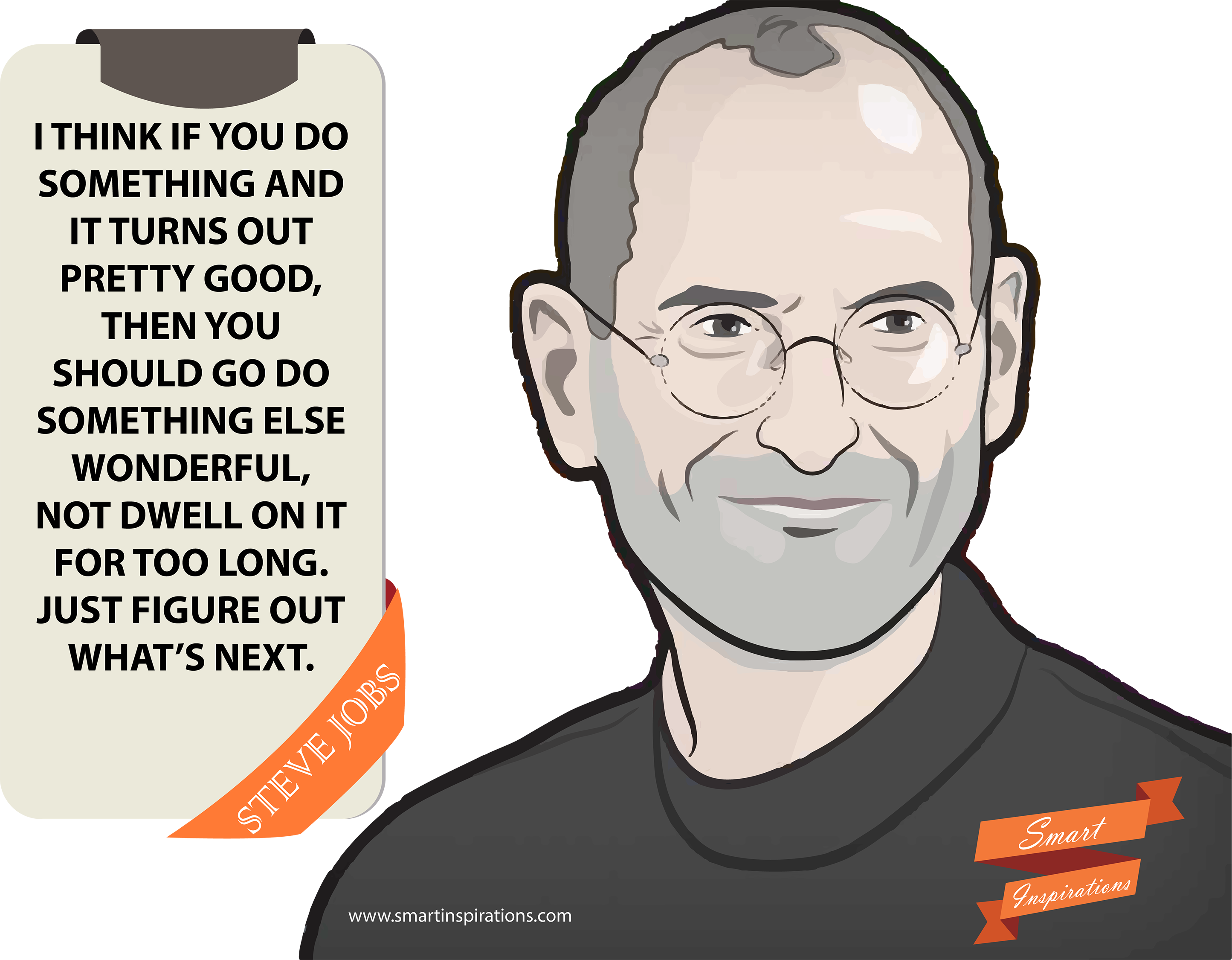 Steve Jobs Inspirational Quote Illustration