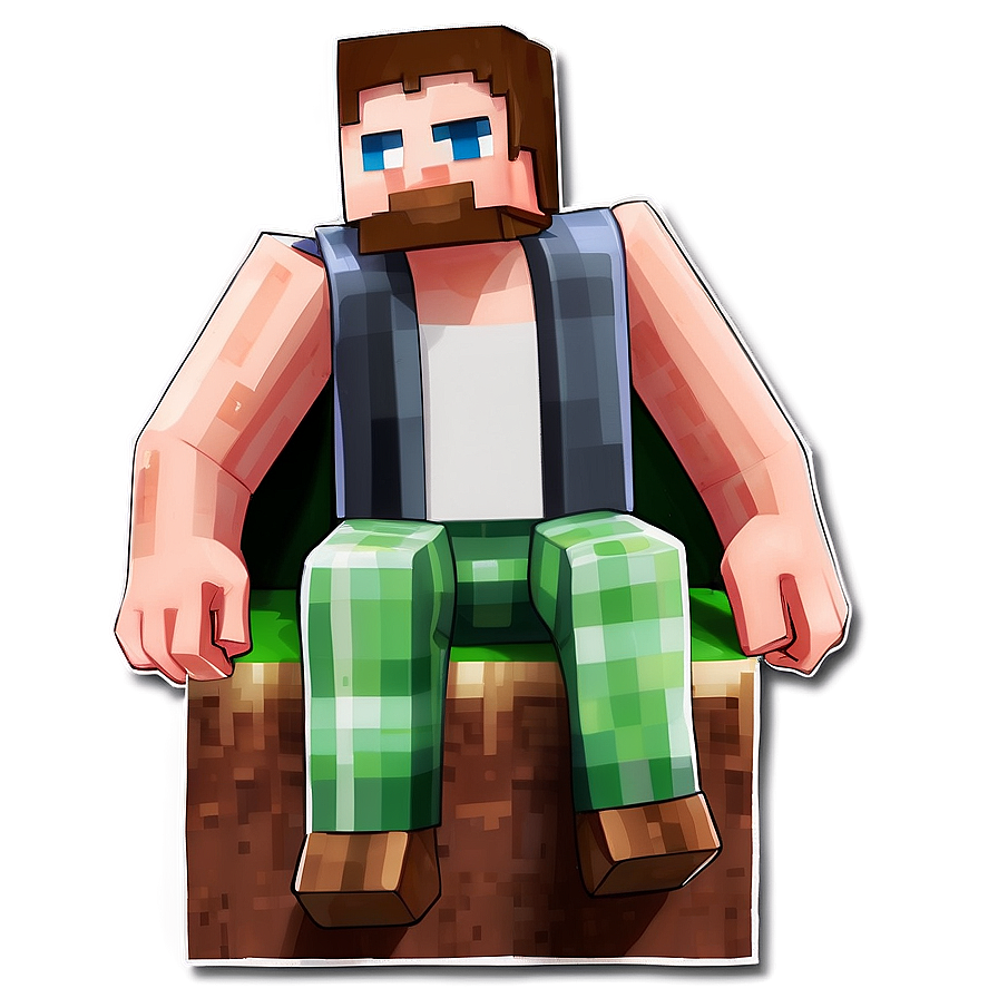 Steve Sitting Minecraft Png Rgn15