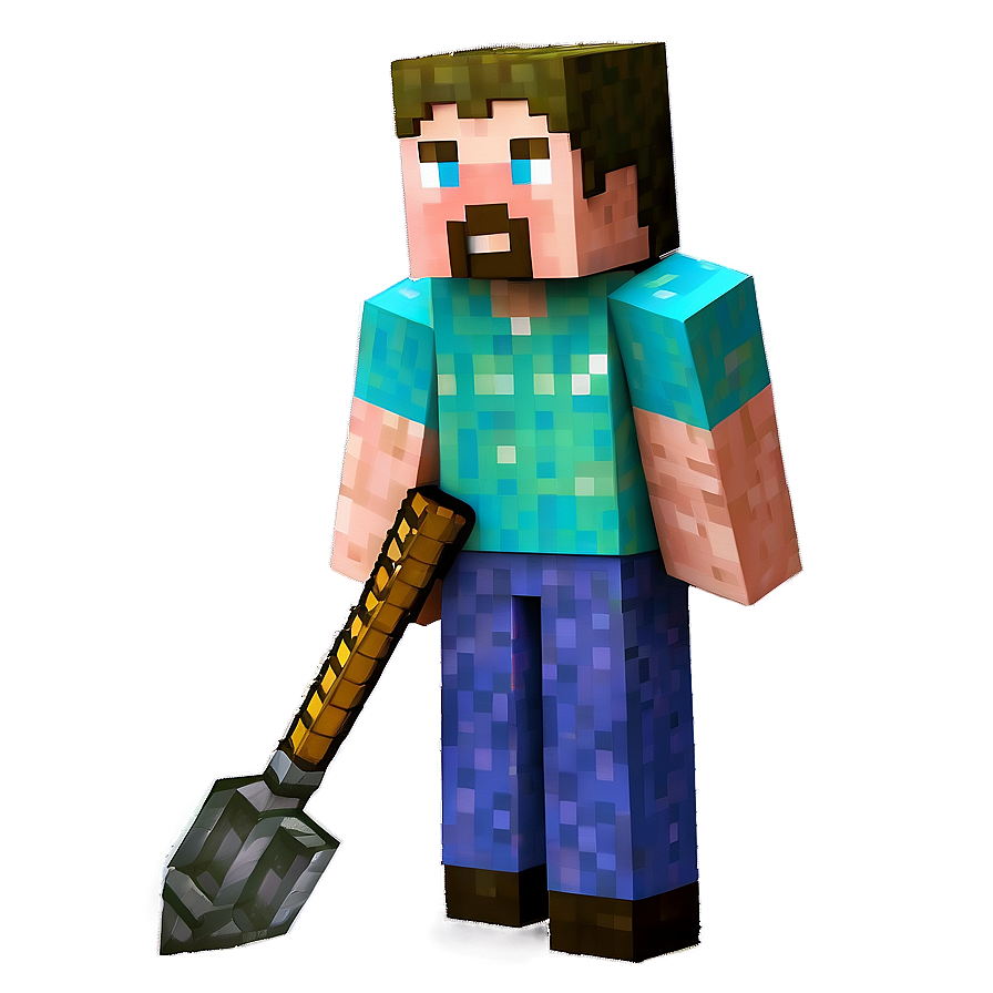 Steve With Shovel Minecraft Png 57