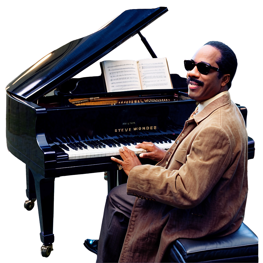 Stevie Wonder With Piano Png 93