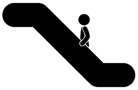 Stick Figure Escalator Icon