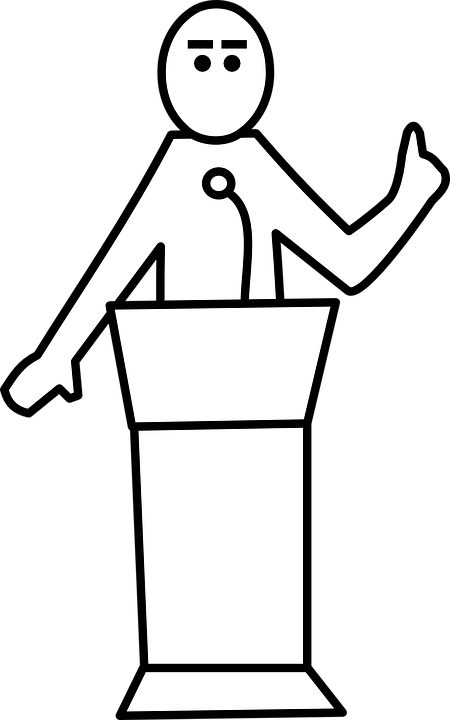 Stick Figure Presentationat Podium