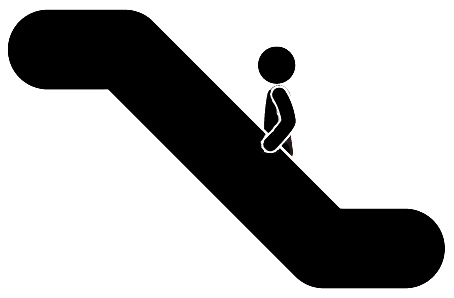 Stick Figureon Escalator Icon