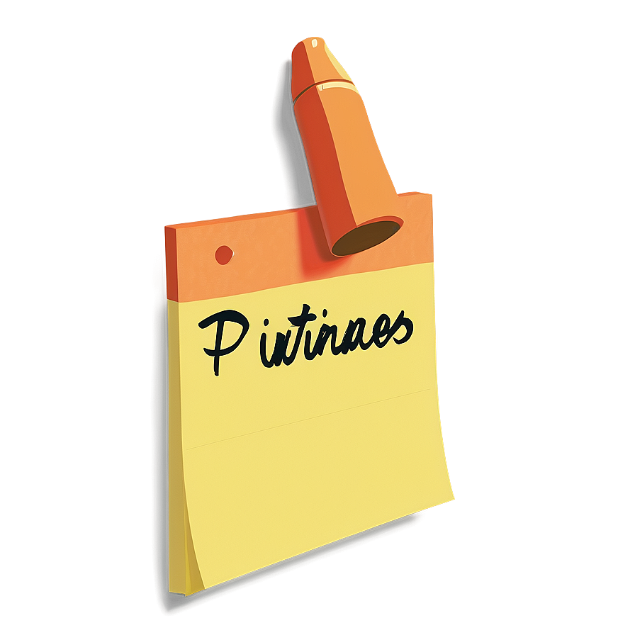 Sticky Note With Marker Png 7