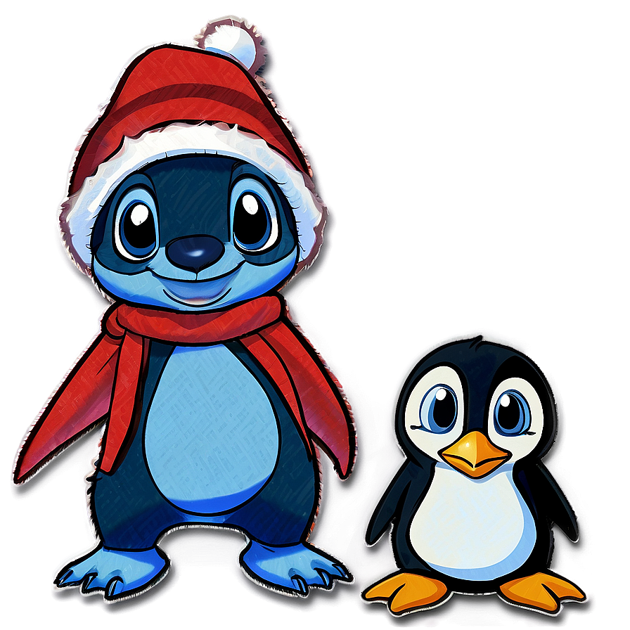 Stitch And The Christmas Penguin Png 06132024