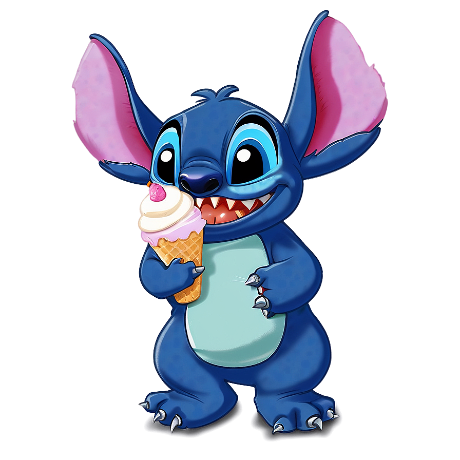 Stitch Eating Ice Cream Png 05212024