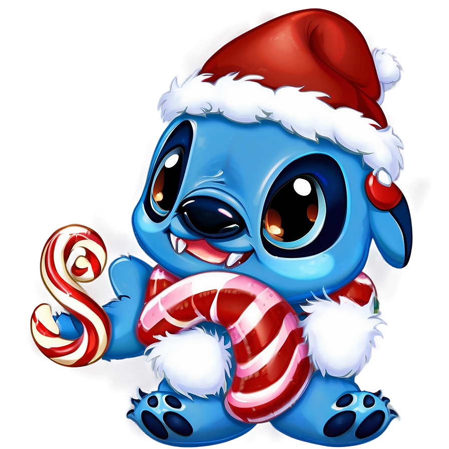 Stitch Holding Candy Cane Png 37