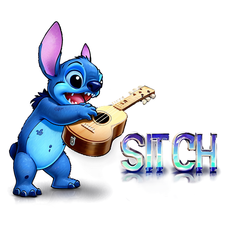 Stitch Playing Ukulele Png 44