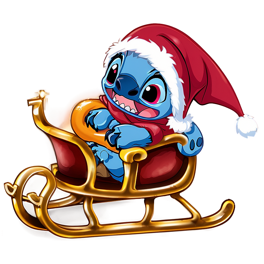 Stitch Riding Sleigh Png 44