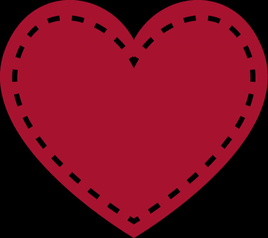 Stitched Red Heart Clipart