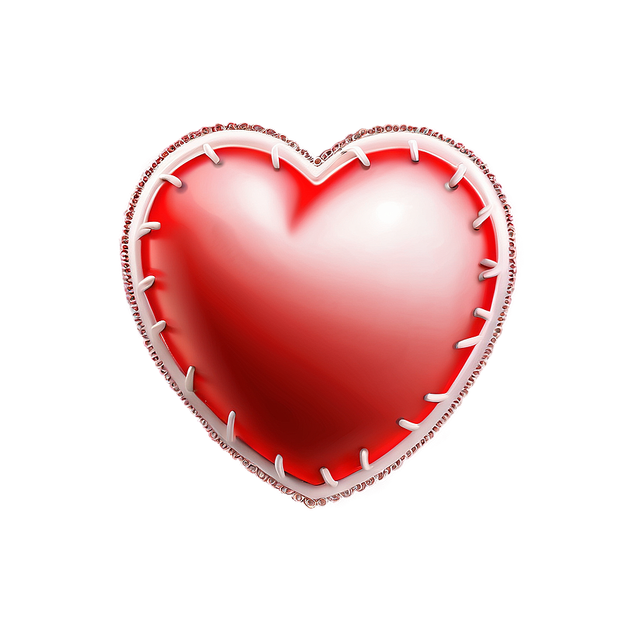 Stitched Red Heart Png 78