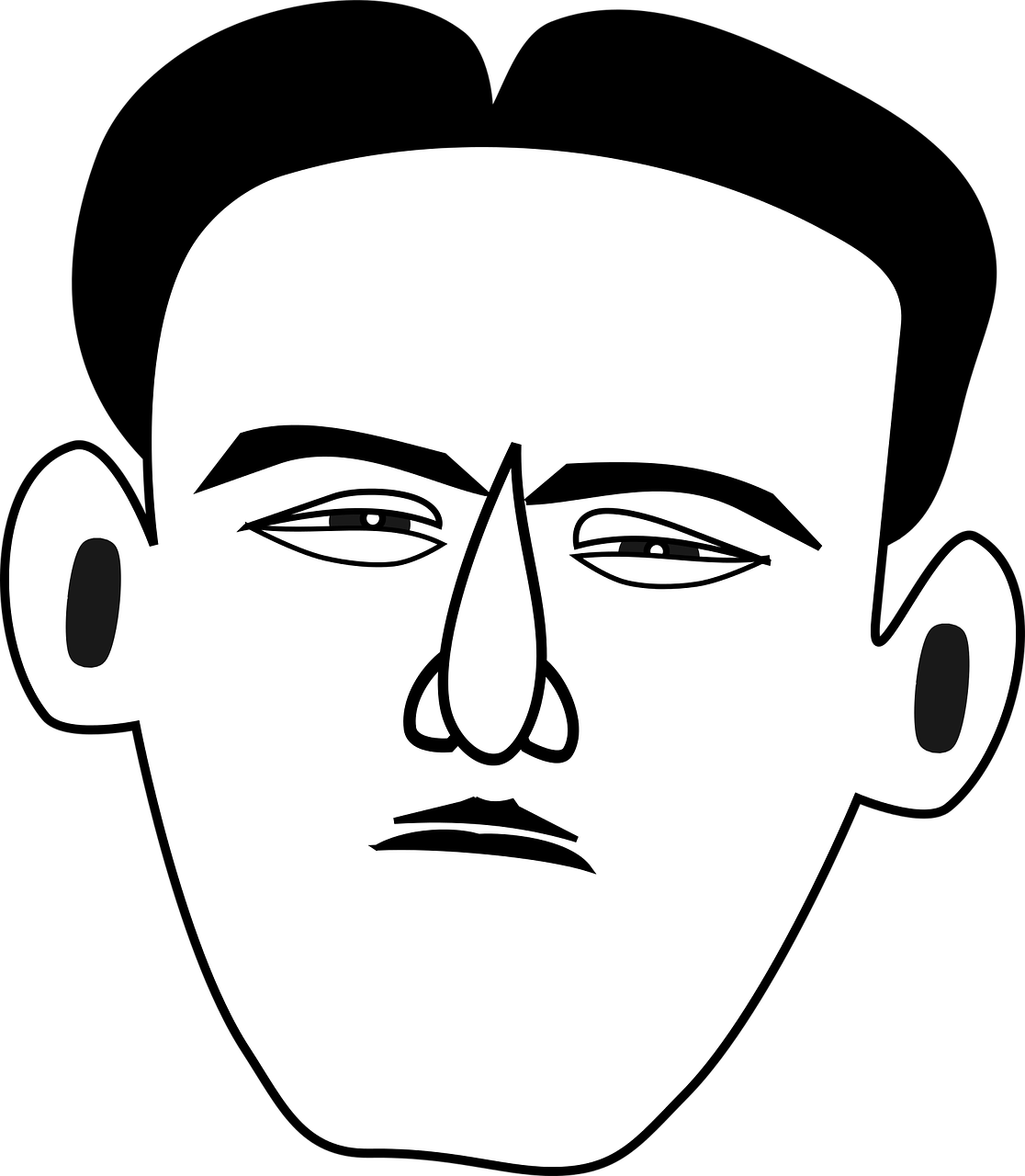 Stoic Face Cartoon Vector