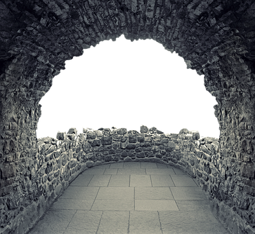 Stone Archway Silhouette Castle