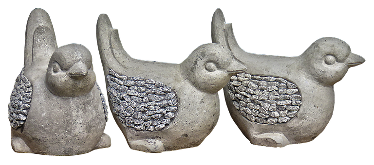 Stone Bird Sculptures Decor