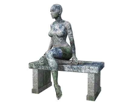 Stone Texture Sculpture Woman Sitting