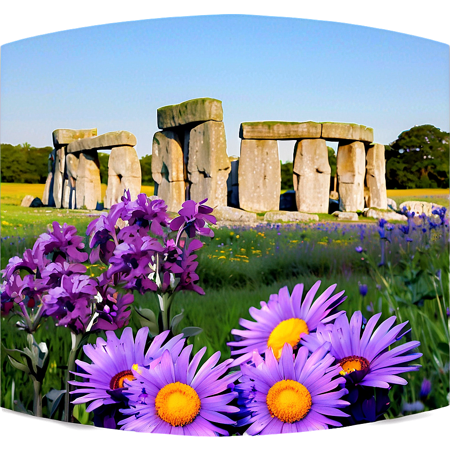 Stonehenge Surrounded By Wildflowers Png 67