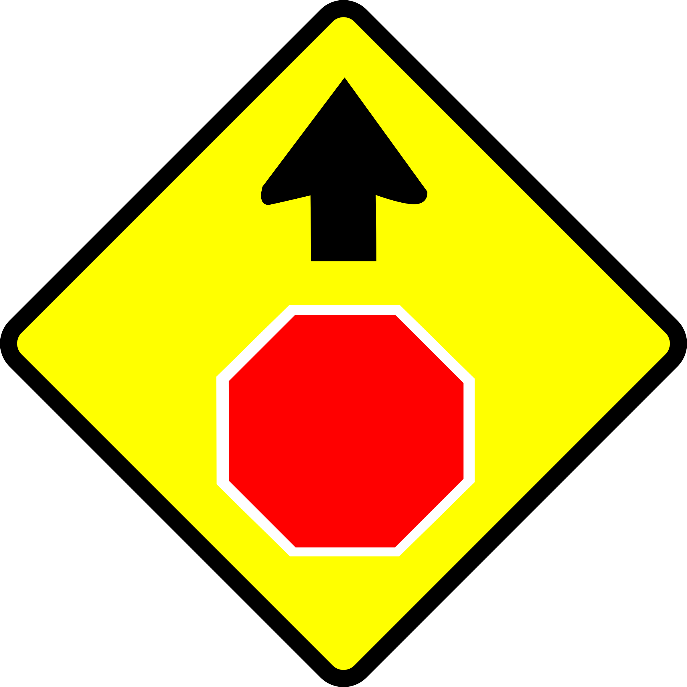 Stop Sign Ahead Warning Symbol