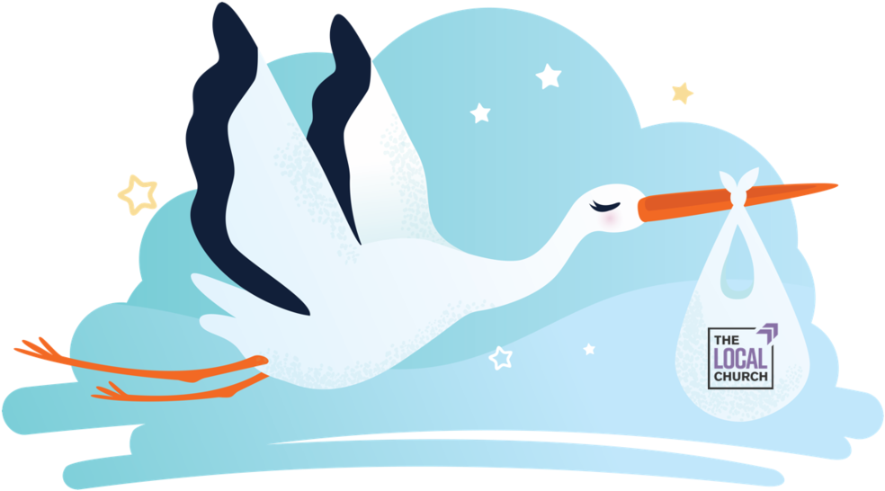Stork Delivering Bundle Illustration