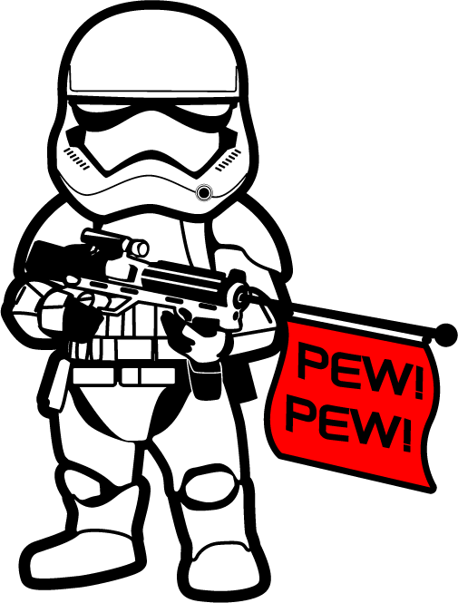 Stormtrooper Pew Pew Flag Illustration