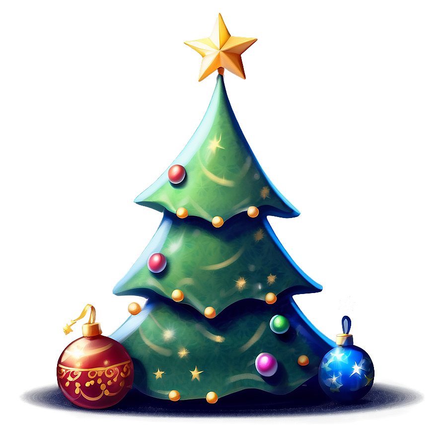 Storybook Cute Christmas Tree Png Qfg