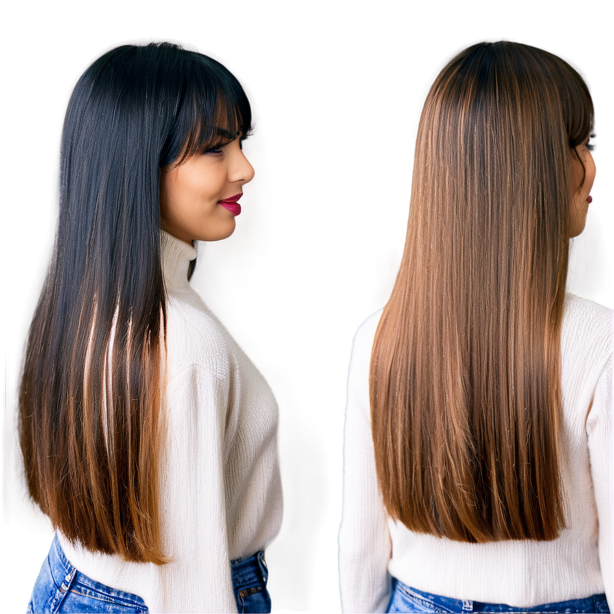 Straight Hair With Bangs Png Rnm7
