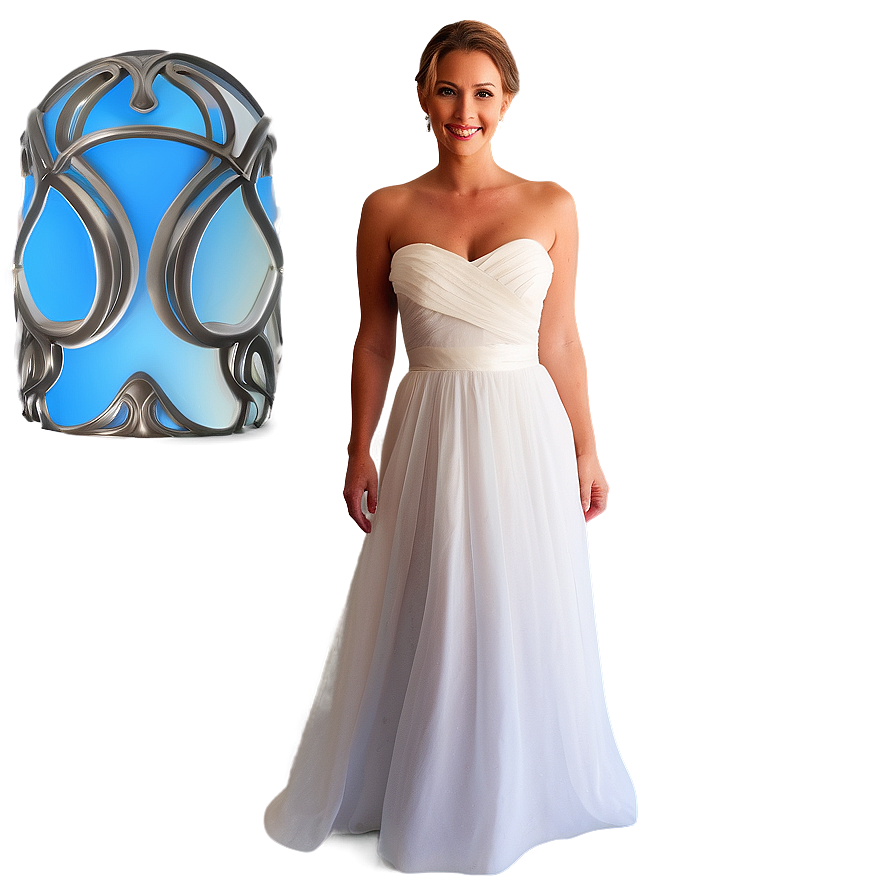 Strapless White Dress Style Png Esj16