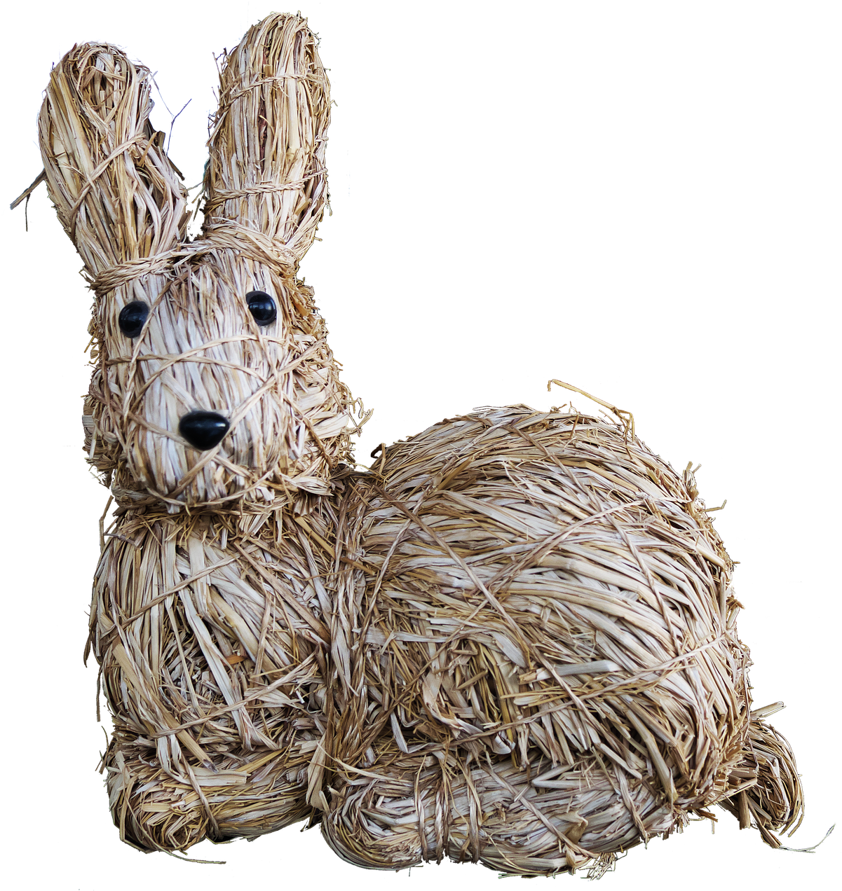 Straw Bunny Sculpture