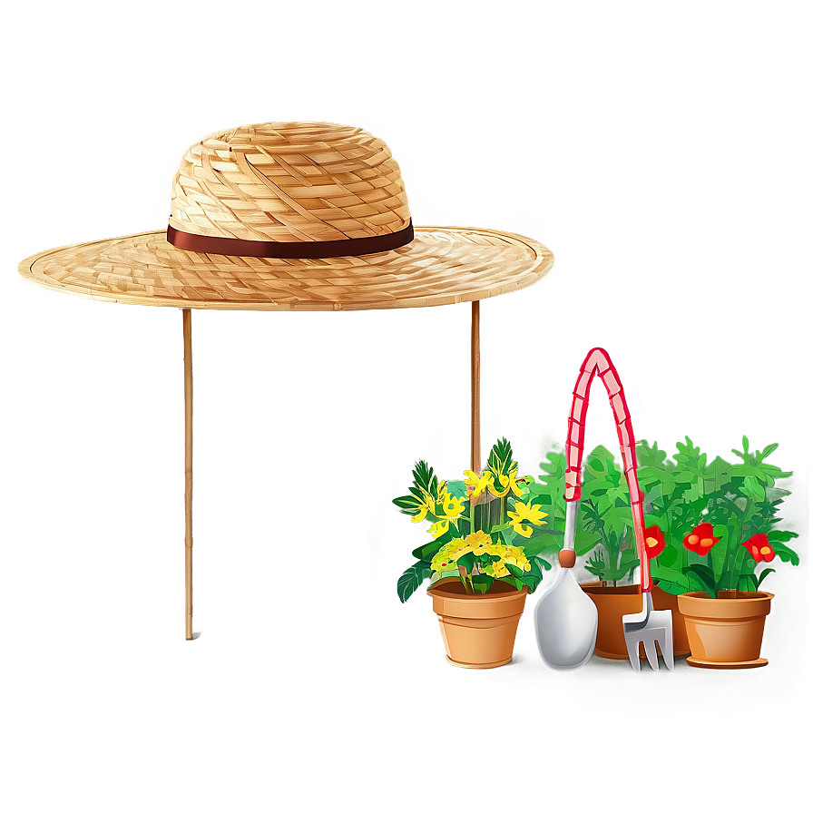 Straw Hat For Gardening Png 05252024