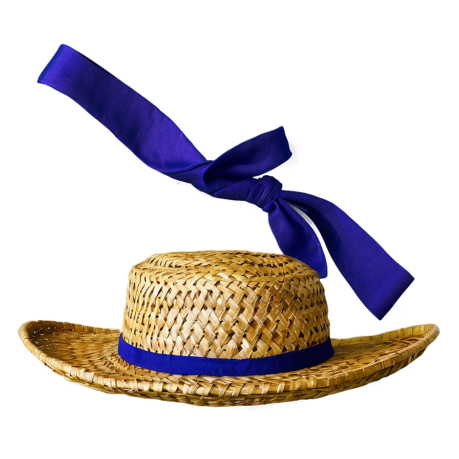 Straw Hat With Bow Png 05252024