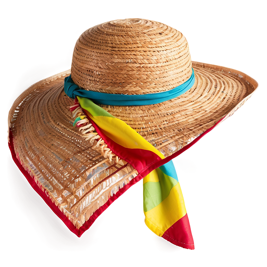 Straw Hat With Scarf Png 91