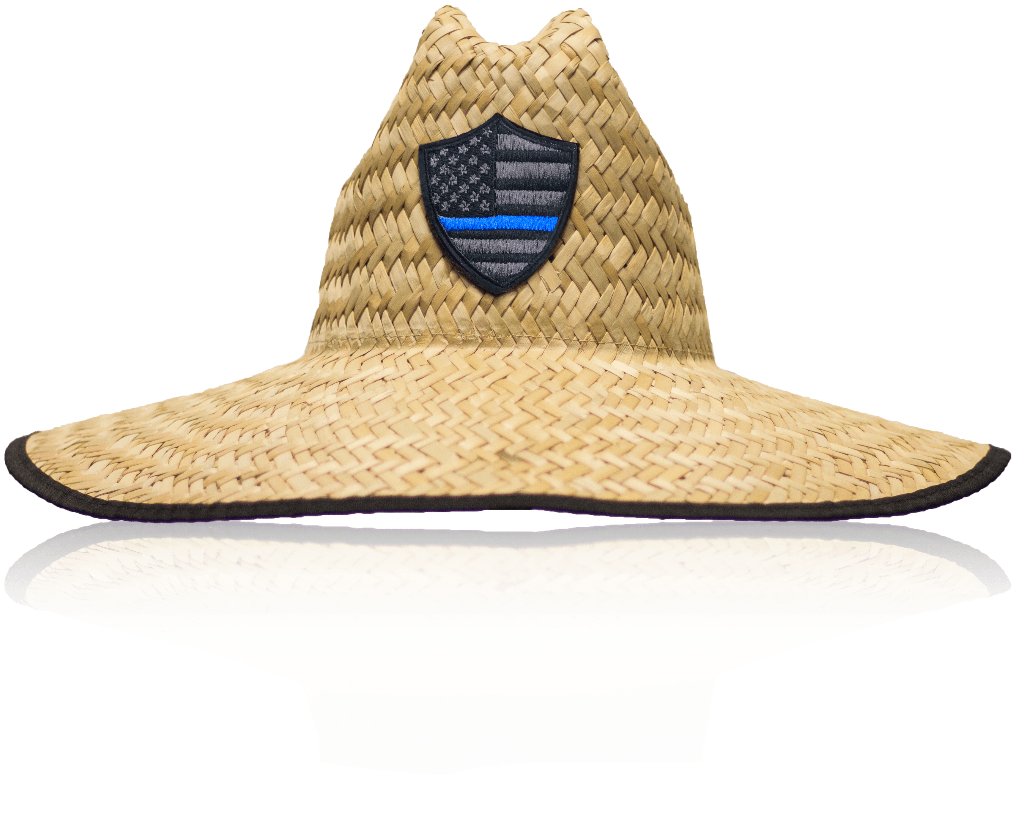 Straw Hatwith American Shield Patch