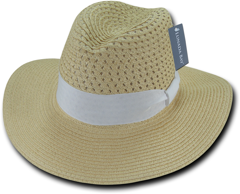 Straw Hatwith White Band