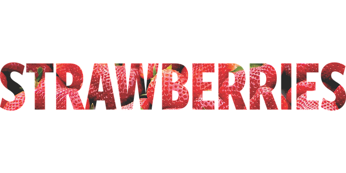 Strawberries Text Design