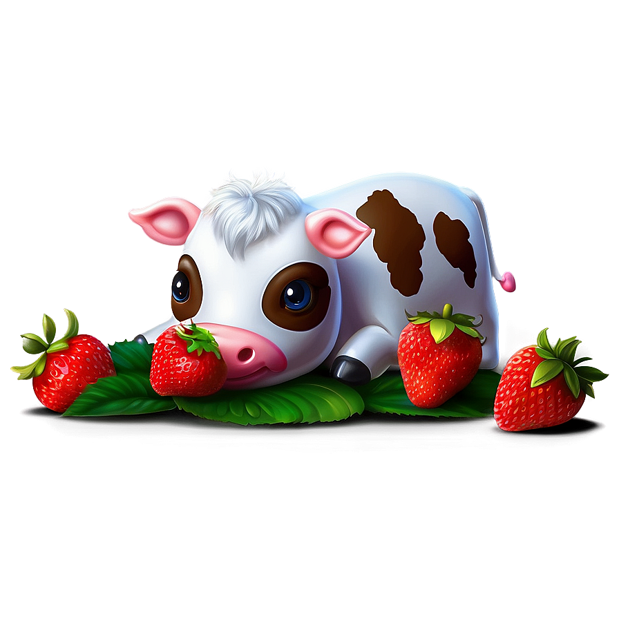 Strawberry Cow Digital Artwork Png Fhc52