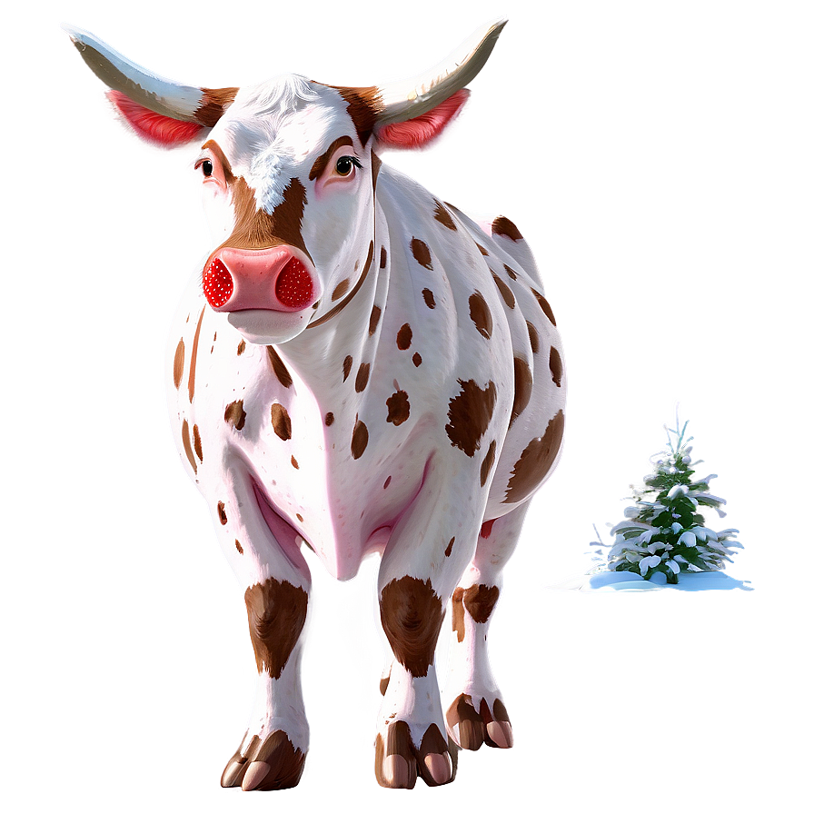 Strawberry Cow In Snow Png Ind