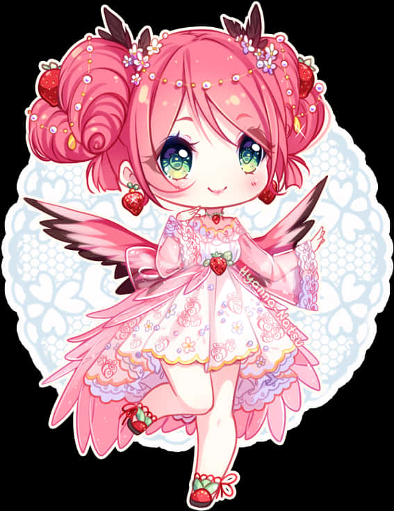 Strawberry Fairy Chibi Character