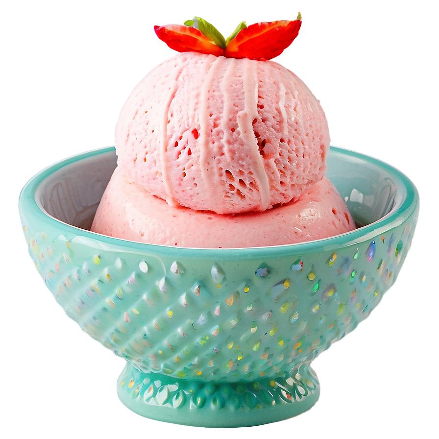 Strawberry Ice Cream Bowl Png 05032024