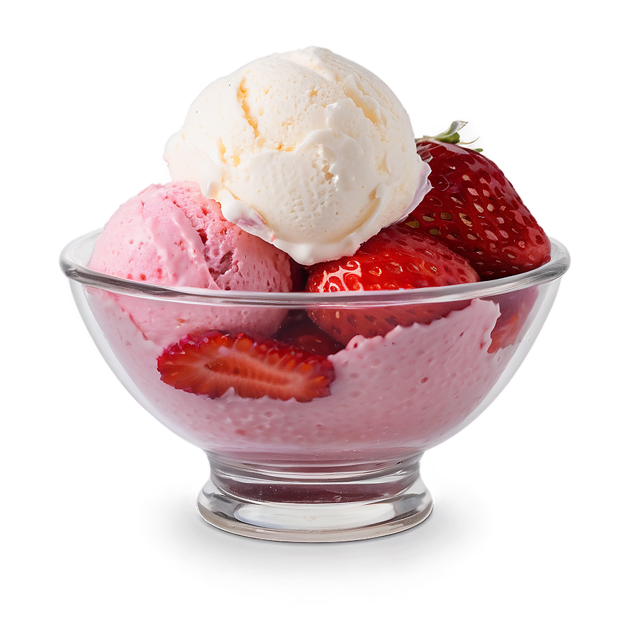 Strawberry Ice Cream Bowl Png Xwl