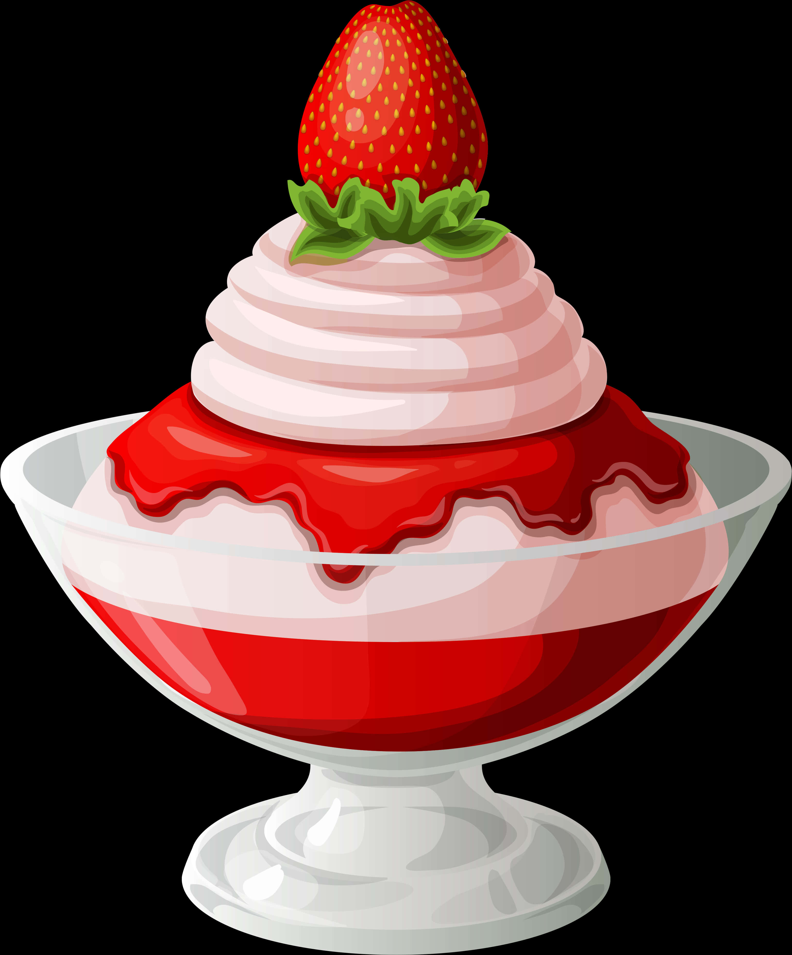 Strawberry Ice Cream Sundae Clipart