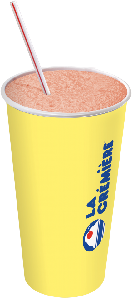 Strawberry Milkshakein Yellow Cup