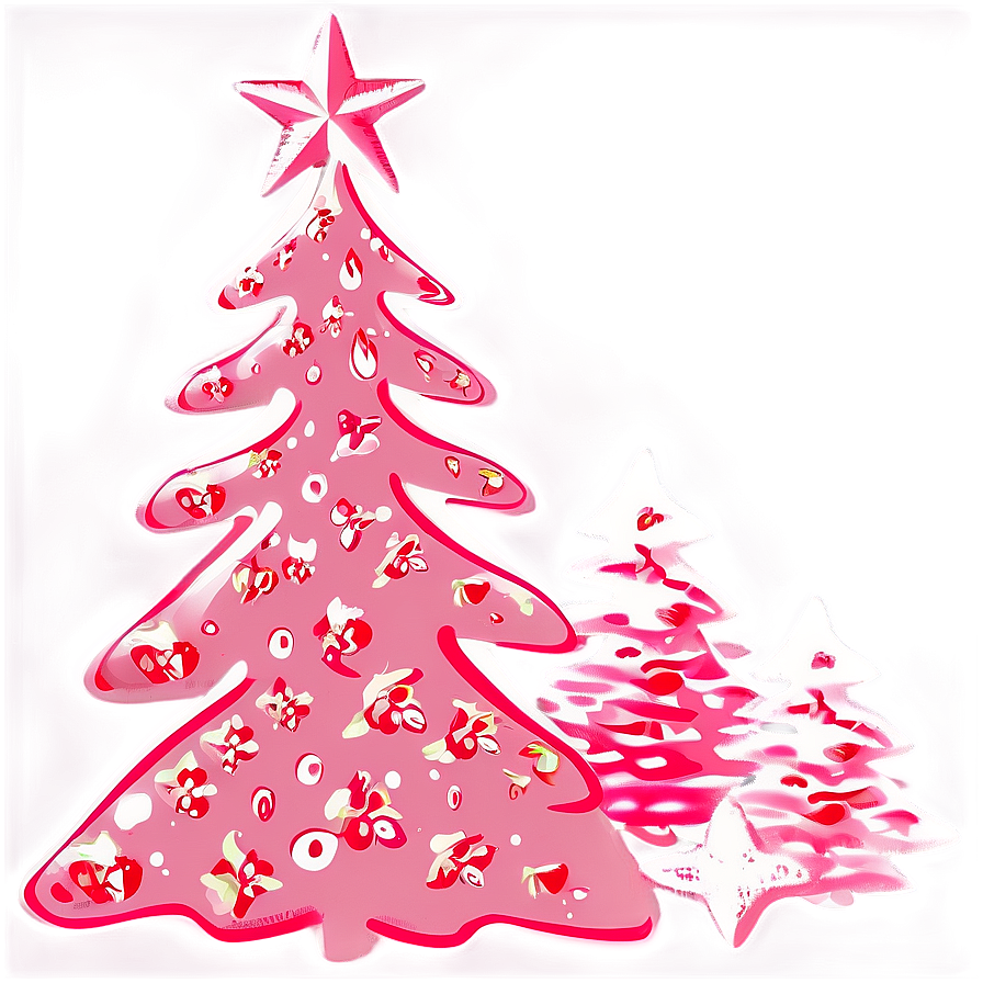 Strawberry Pink Christmas Tree Png 56