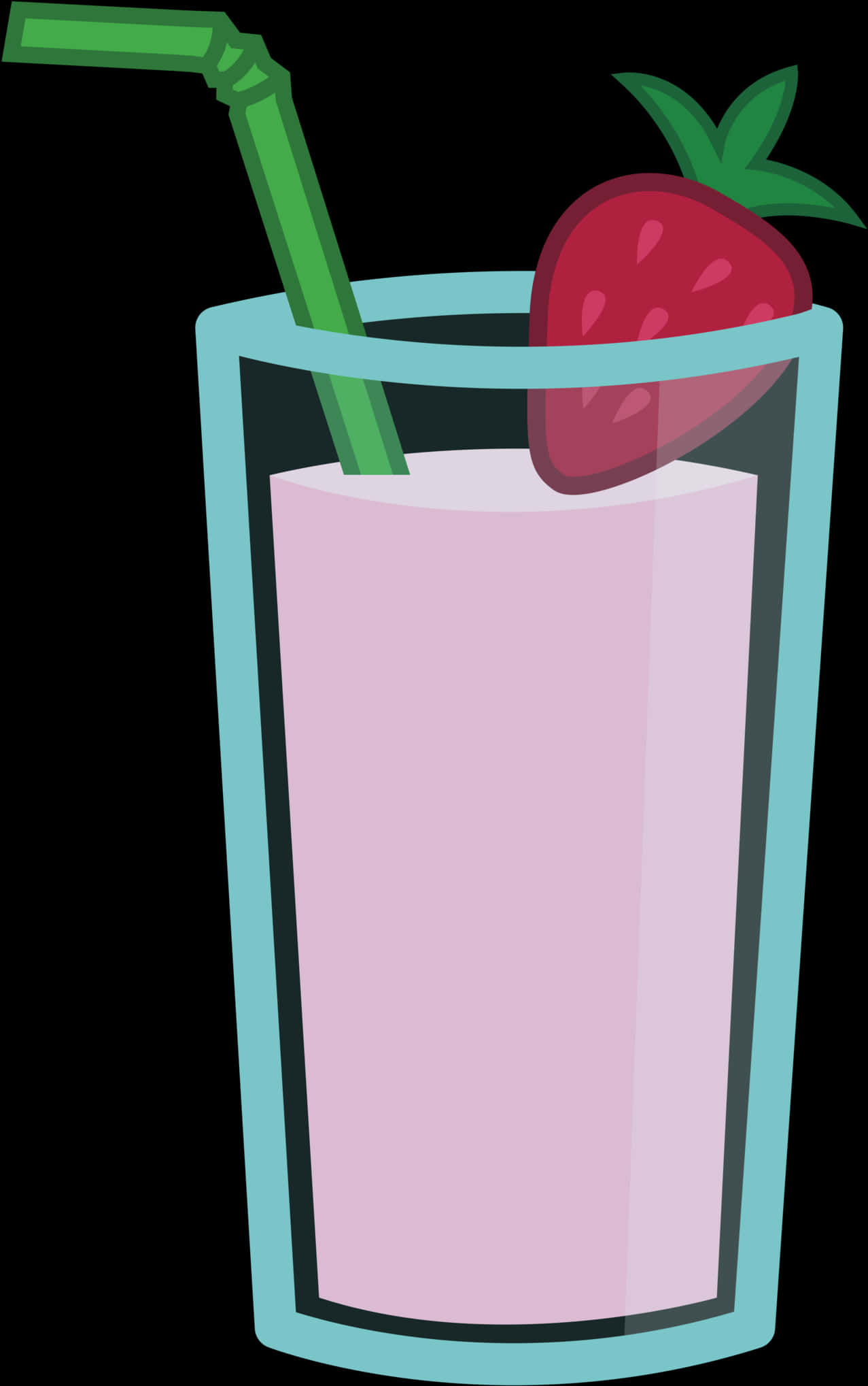 Strawberry Smoothie Cartoon Illustration