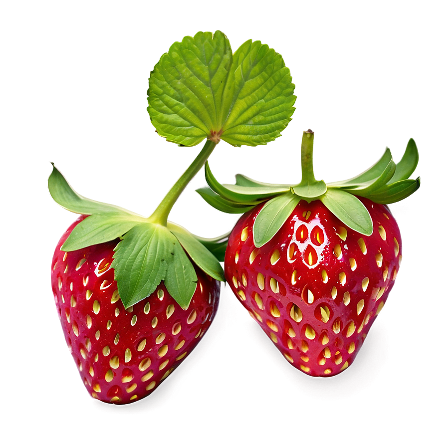 Strawberry With Leaves Png 54